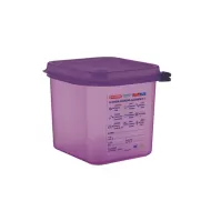 Araven Allergen Airtight Container Gastronorm 1/6 x 150mm Purple Polypropylene With ColourClips and Label - pack size 1