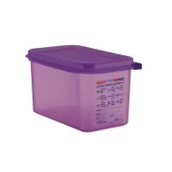 Araven Allergen Airtight Container Gastronorm 1/4 x 150mm Purple Polypropylene With ColourClips and Label - pack size 1