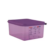 Araven Allergen Airtight Container Gastronorm 1/2 x 150mm Purple Polypropylene With ColourClips and Label - pack size 1