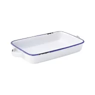 Utopia Avebury Blue Stoneware White Rectangular Dish 22cm 8.5 Inch - pack size 12