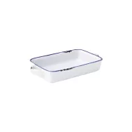 Utopia Avebury Blue Stoneware White Rectangular Dish 17.5cm - pack size 12