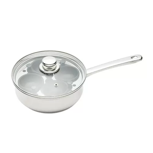 KitchenCraft Stainless Steel Four Hole Egg Poacher 22cm - pack size 1