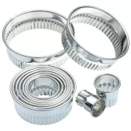 KitchenCraft Eleven Round Flutted Pastry Cutters & Storage Tin - pack size 1