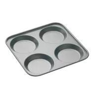 MasterClass Non-Stick Carbon Steel 4 Hole Yorkshire Pudding Pan 24cm - pack size 1