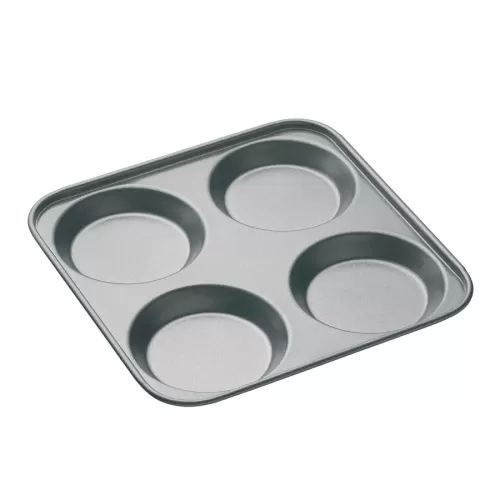 MasterClass Non-Stick Carbon Steel 4 Hole Yorkshire Pudding Pan 24cm - pack size 1