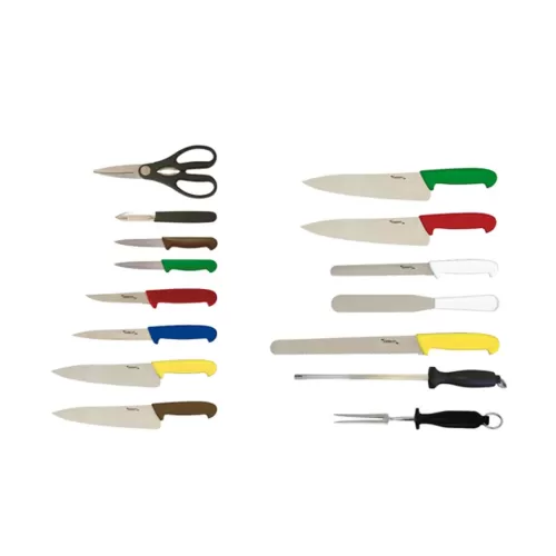 GenWare 15 Piece Colour Coded Knife Set And Case - pack size 1