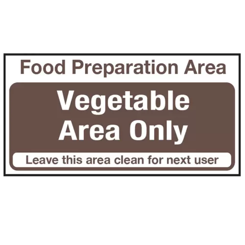 Mileta Kitchen Food Safety Sign - Food Preparation Area for Vegetables Vinyl Sticker - pack size 1