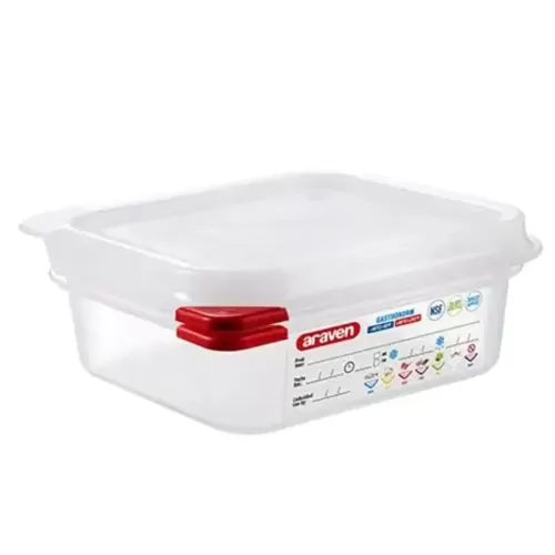 Araven ColourClip Airtight Container With Label Gastronorm 1/6 1.1L - pack size 1