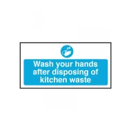 Mileta Wash Hands After Disposing of Kitchen Waste Sign 100 x 200mm - pack size 1