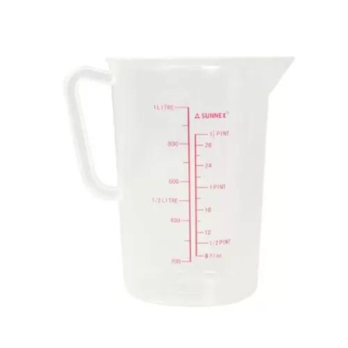 Sunnex Clear Plastic Measuring Jug 1ltr - pack size 1
