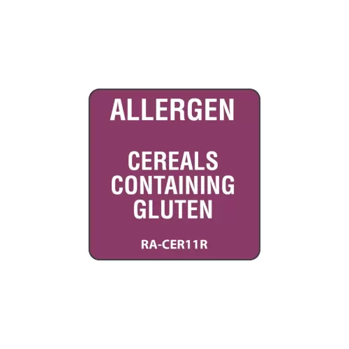 Cereal Allergen Label Purple 2.5x2.5cm - pack size 1