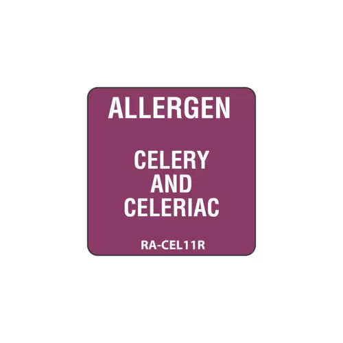 Celery Allergen Label Purple 2.5x2.5cm - pack size 1