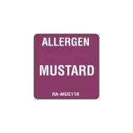 Mustard Allergen Label Purple 2.5x2.5cm - pack size 1