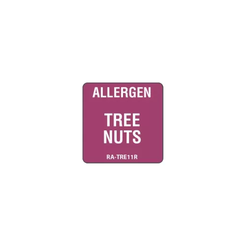 Nut Allergen Label Purple 2.5x2.5cm - pack size 1