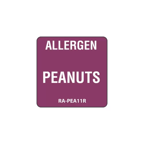 Peanut Allergen Label Purple 2.5x2.5cm - pack size 1