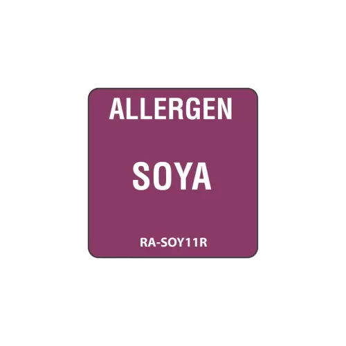 Soybean Allergen Label Purple 2.5x2.5cm - pack size 1
