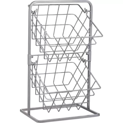 KitchenCraft Industrial Kitchen 2 Tier Distressed Wire Storage Baskets 25x22x41.5cm - pack size 1