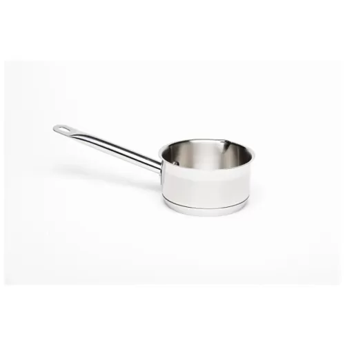 Genware Milk Pan 18/4 Stainless Steel 14x8cm 1.1ltr - pack size 1