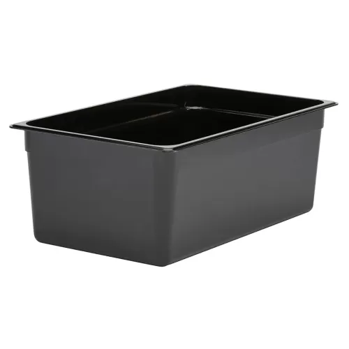 Cambro Camwear Black Polycarbonate 1/1 Gastronorm Pan 200mm Deep - pack size 6