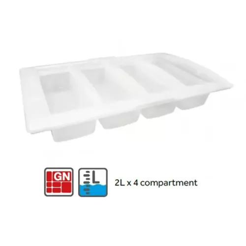 Araven 4 Compartment Gastronorm 1/1 Plastic Lidded Food Box - pack size 1