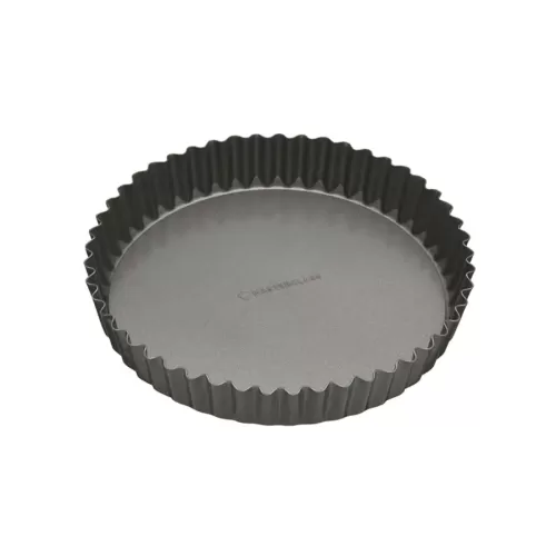 MasterClass Non-Stick Carbon Steel Round Loose Base Fluted Quiche Tin 25cm - pack size 1