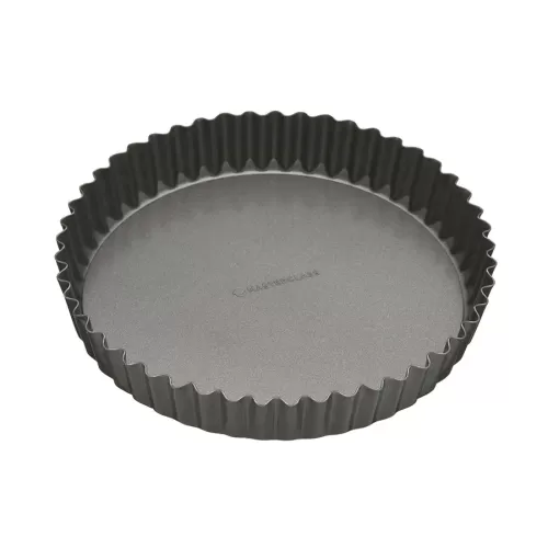 MasterClass Non-Stick Carbon Steel Round Loose Base Fluted Quiche Tin 30cm - pack size 1