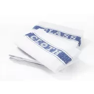 Robert Scott 100% Cotton Tea/Glass Cloth White With Coloured Border 20in x 30in - pack size 1