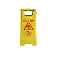 Arrow Folding Yellow Warning Sign Caution Wet Floor - pack size 1