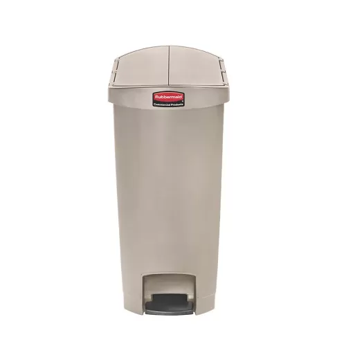 Rubbermaid Slim Step-On Bin End Step 50 ltr Beige - pack size 1