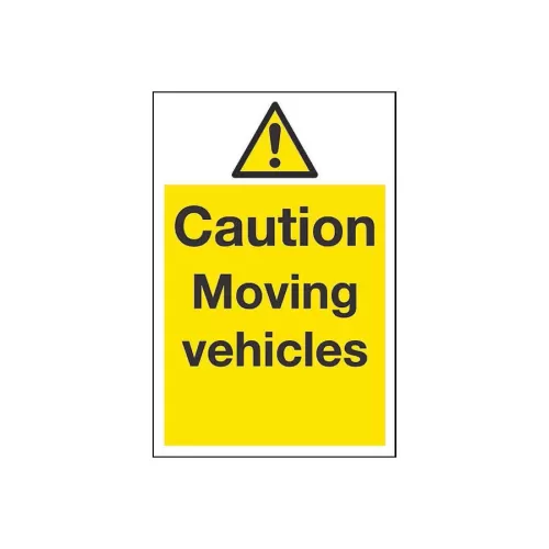 Mileta Safety Sign - Caution Moving Vehicle Sign 200x300mm - pack size 1