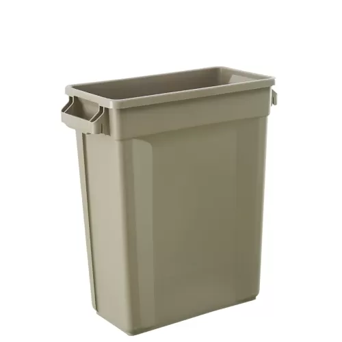 Trust Svelte® Bin Rectangular With Venting Channels Beige HDPE 60ltr 50.7x27.2x63.2cm - pack size 1