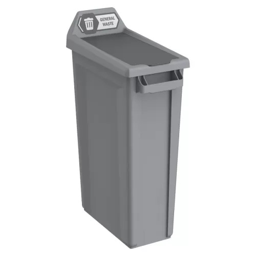 Trust Recycling Station 1 Stream General Grey HDPE 87ltr 50.7x27.2x89.9cm - pack size 1
