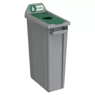 Trust Recycling Station 1 Stream Glass Grey HDPE 87ltr 50.7x27.2x89.9cm - pack size 1