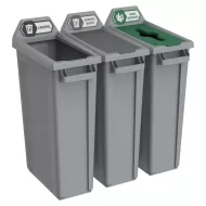 Trust Recycling Station 3 Stream Landfill/General/Mixed Grey HDPE 87ltr 50.7x82x89.9cm - pack size 1