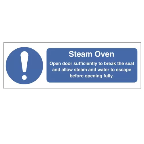 Mileta Steam Oven Safety Sign - pack size 1