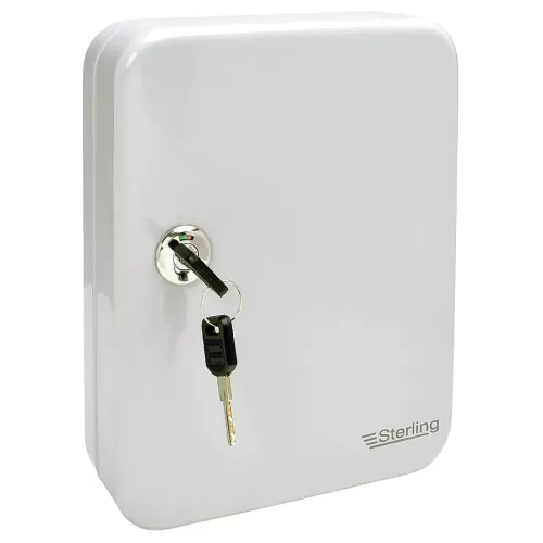 Key Cabinet 24 Key Hooks Grey Steel 250x180x60mm - pack size 1