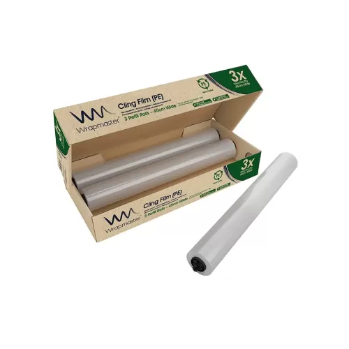 Wrapmaster® PE Cling Film Refill Rolls 45cm x 300m x 3 - pack size 1