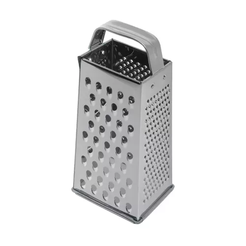 Genware Box Grater 4 Way Stainless Steel 9x4x3in - pack size 1