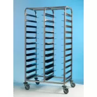 Tray Clearing Trolley - 2 x 12 Tray - Stainless Steel Frame - pack size 1