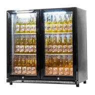 Arctica Bar & Display Bottle Cooler - 2 Hinged Doors - Black - pack size 1