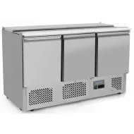 Arctica Refrigerated Saladette Preparation Counter with Polypropylene Work Surface - 3 Door - pack size 1
