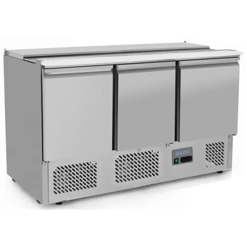 Arctica Refrigerated Saladette Preparation Counter with Polypropylene Work Surface - 3 Door - pack size 1