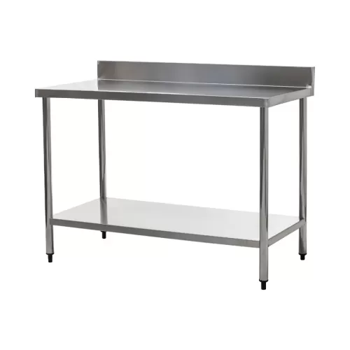 Connecta Wall Table with Undershelf - 1200 x 600 with 900mm high worktop and 100mm upstand - pack size 1
