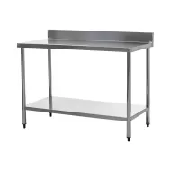 Connecta Wall Table with Undershelf - 1800 x 600 with 900mm high worktop and 100mm upstand - pack size 1