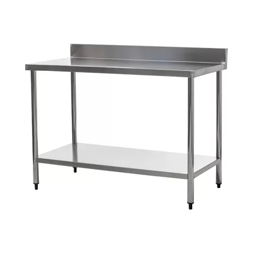 Connecta Wall Table with Undershelf - 1800 x 600 with 900mm high worktop and 100mm upstand - pack size 1