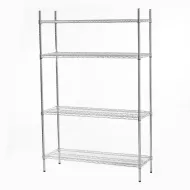 Connecta Chrome Wire Shelving Unit - 4 Tier - 900 x 400 x 1800mm - pack size 1