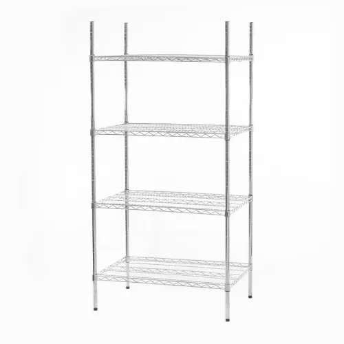 Connecta Chrome Wire Shelving Unit - 4 Tier - 900 x 600 x 1800mm - pack size 1