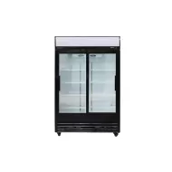 Arctica Bar & Display Upright Refrigerator with Glass Doors & Illuminated Canopy - 880Ltr - Black - pack size 1