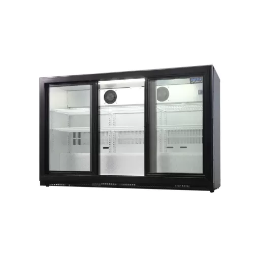 Arctica Bar & Display Bottle Cooler - 3 Sliding Doors - Black - pack size 1