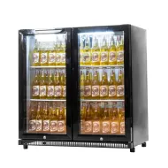 Arctica Bar & Display Bottle Cooler - 2 Hinged Doors - Black - Low Height - pack size 1